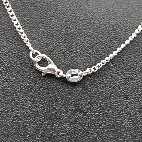 925 Sterling Silver Necklace w/ Cross Angel Wings Blue Gemstone Valentines New - Picture 1 of 6